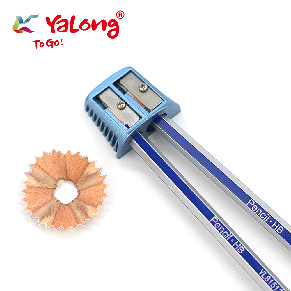 Standard manual pencil sharpener, alloy material, double-hole mini size pencil sharpener, student supplies Specification image