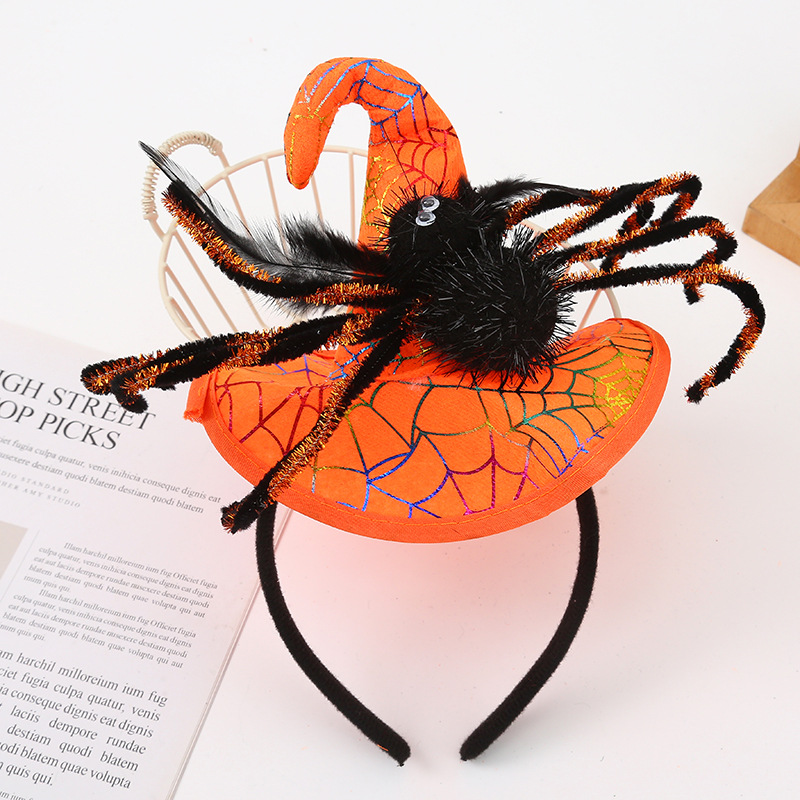New Halloween Witch hat headband, funny spider headband, personalized children's holiday party hair accessories, direct supply from the manufacturer Specification image
