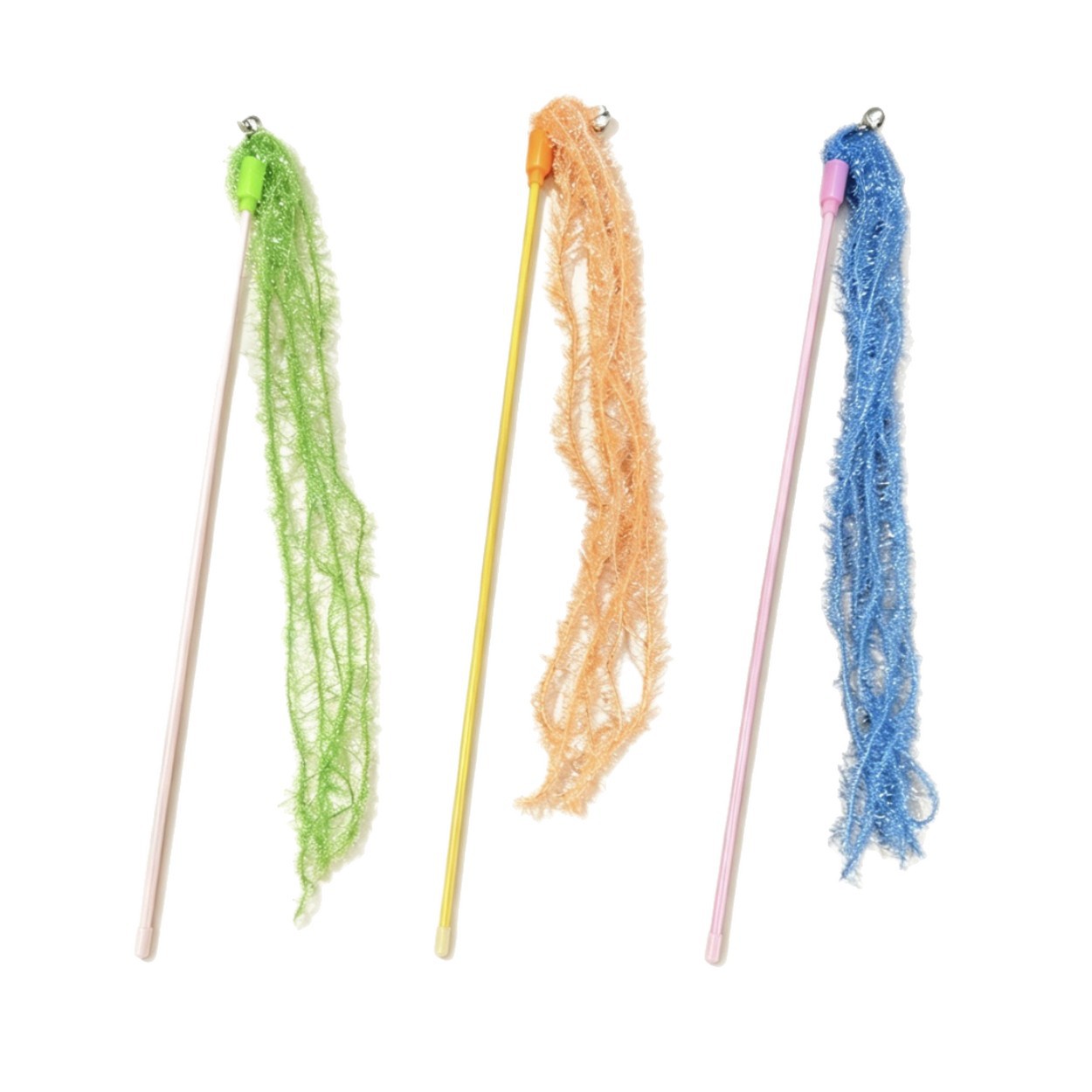 Juguetes interactivos para gatos glitter tira larga borla para divertir a los gatos bastón productos transfronterizos para mascotas para relajar el poste extendido para divertir a los gatos bastón 47cm Item Picture