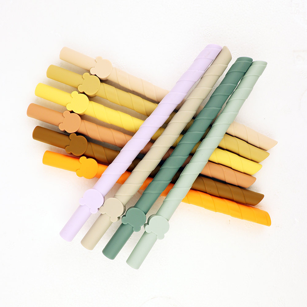 Silicone straws specially designed for milk tea shops are heat-resistant, flexible and reusable Item Picture