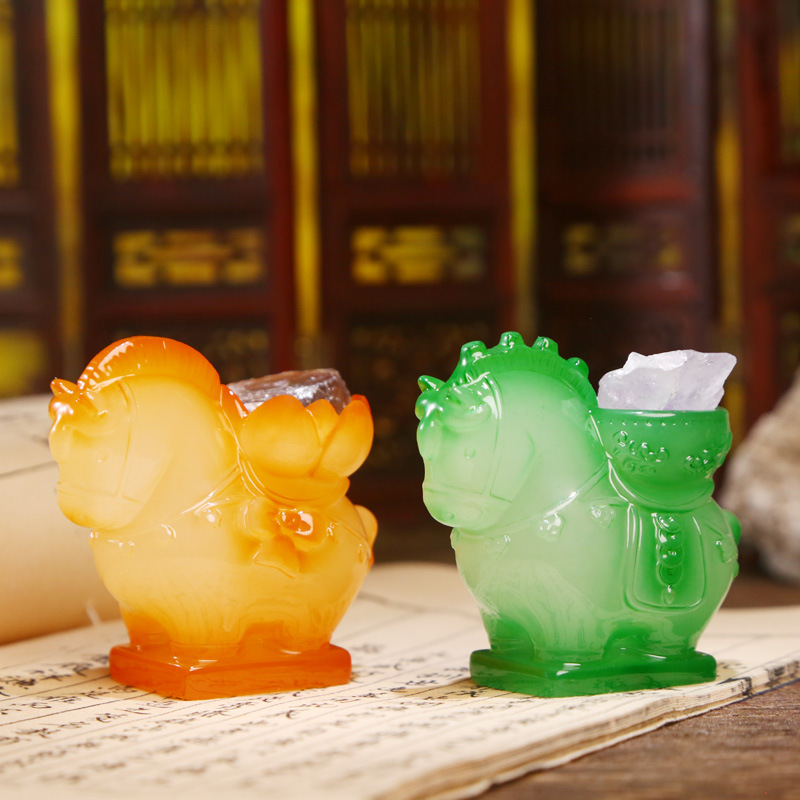 Tang Sancai cultural relics energy blind box, cartoon trendy toys, crystal design, resin handicrafts, ornaments, table ornaments, blind box Specification image