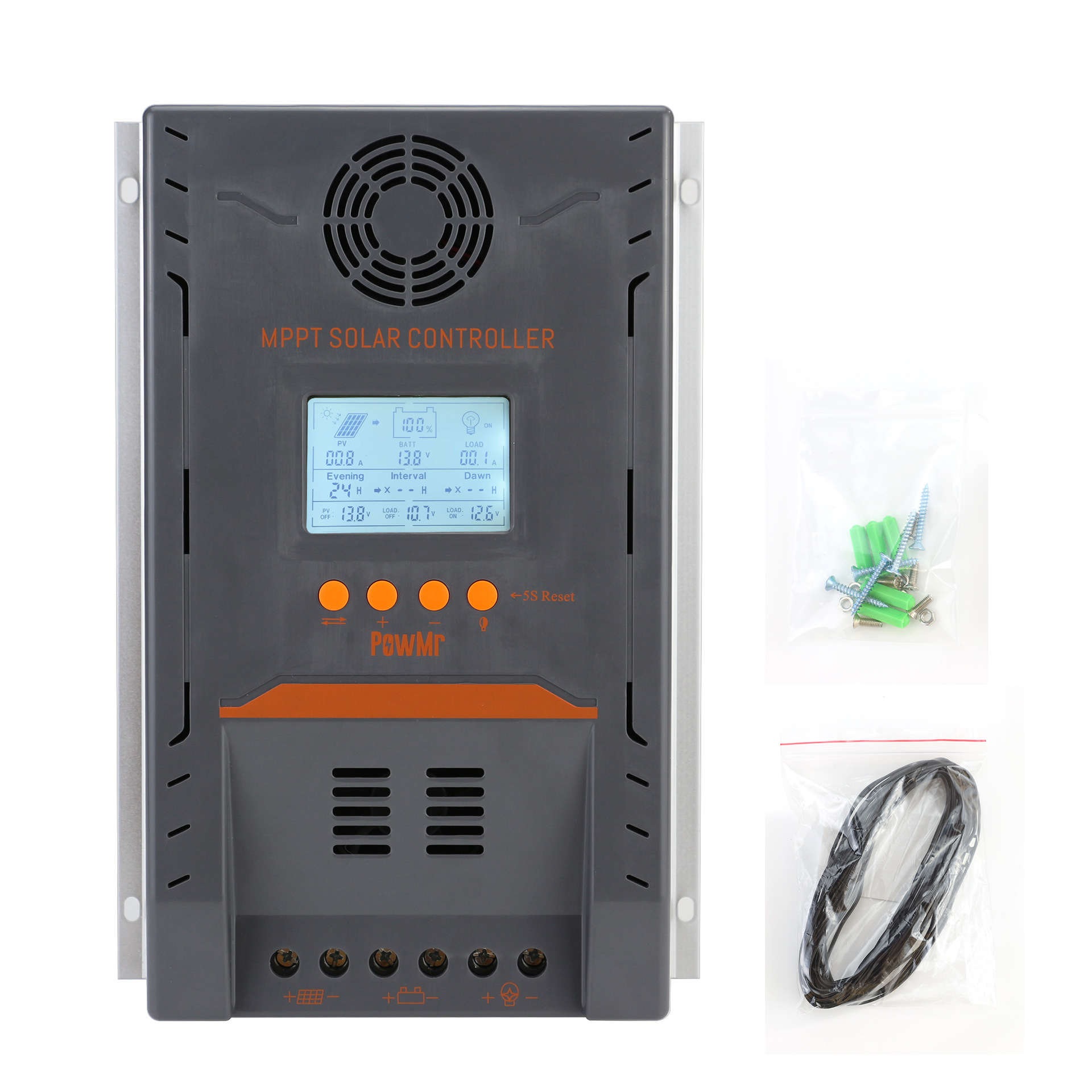 Factory direct sales of 100a MPPT solar controller 12V/24V photovoltaic solar panel charging control system Item Picture