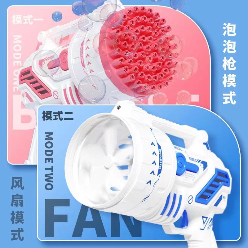 儿童手持泡泡机加特林69孔全自动灯光效火箭筒泡泡枪玩具批发地摊产品图