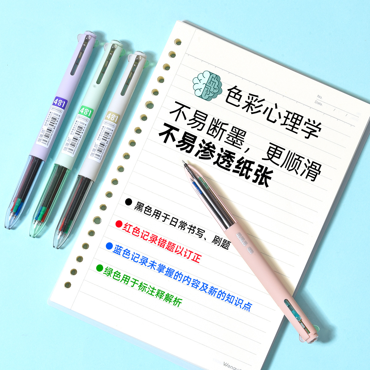 Weiya Hui Spray Paint Multi-color Gel Pen 008 Four-in-one Gel Pen Four-color Gel Pen ST Gel Pen wholesale details Picture