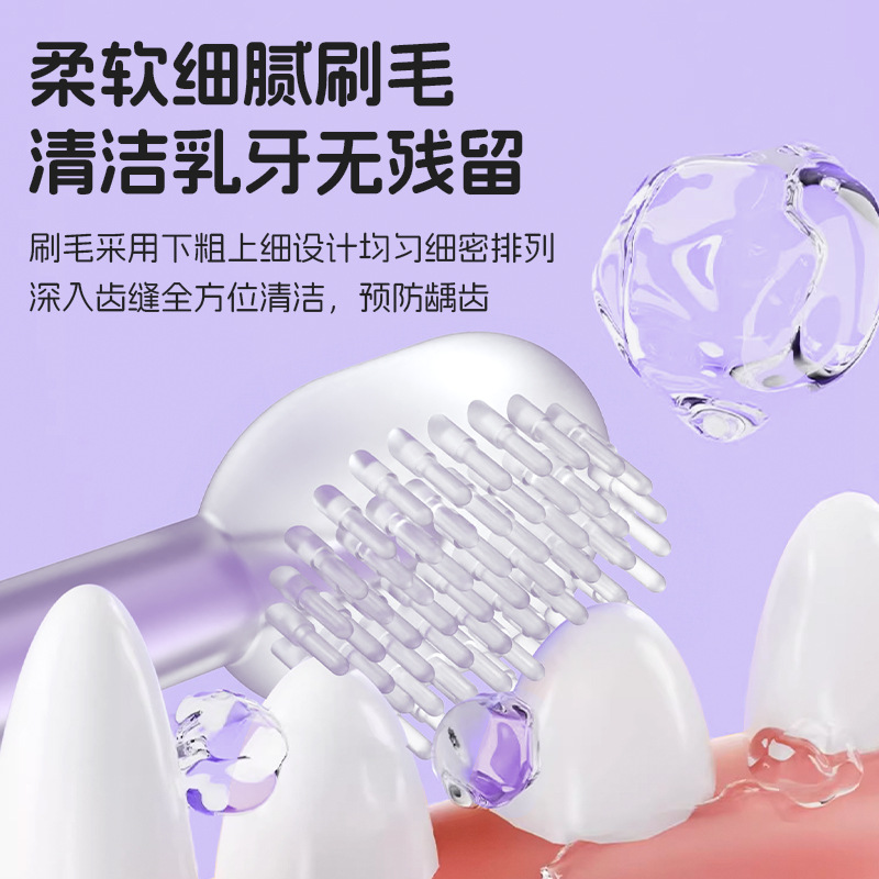 婴儿牙刷婴幼儿乳牙硅胶新生宝宝刷牙用0-1岁舌苔口腔清洁三支装细节图