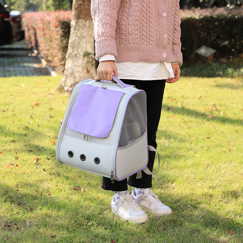 Rongka Pet Cross-border Cat Bag, convenient to carry when going out, double-shoulder family small dog travel cat bag, portable cat bag details Picture