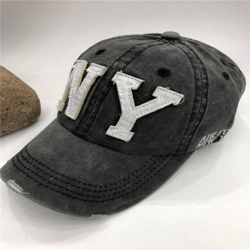 European and American fashion NY golf men's and women's baseball caps, trendy outdoor sunshade patch embroidered curved brim caps wholesale, large brim Specification image