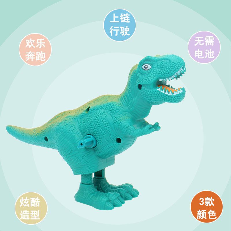 Spring wound dinosaur, wound Tyrannosaurus rex, children's cartoon jumping dragon, small animal, nostalgic toys wholesale details Picture