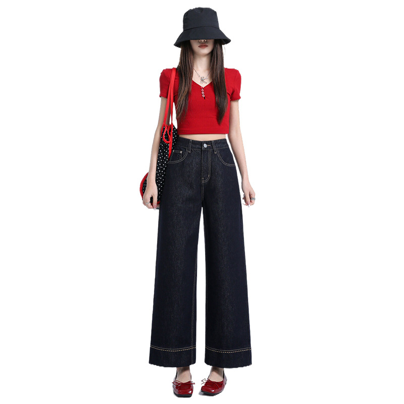 High-waisted slimming baguette cigarette tube jeans, fashionable and versatile jeans, super soft drape, women's pants Item Picture