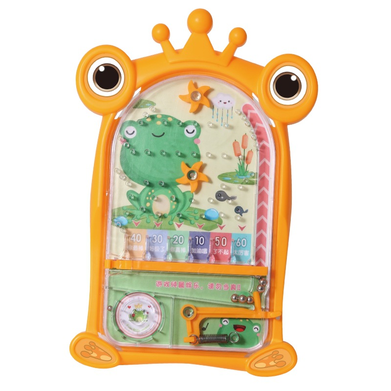 Frog Pinball machine, pinball machine toy, game console, small pendant, kitten fishing, Dinosaur Hole Play, fun and educational children's toys packaging details Picture