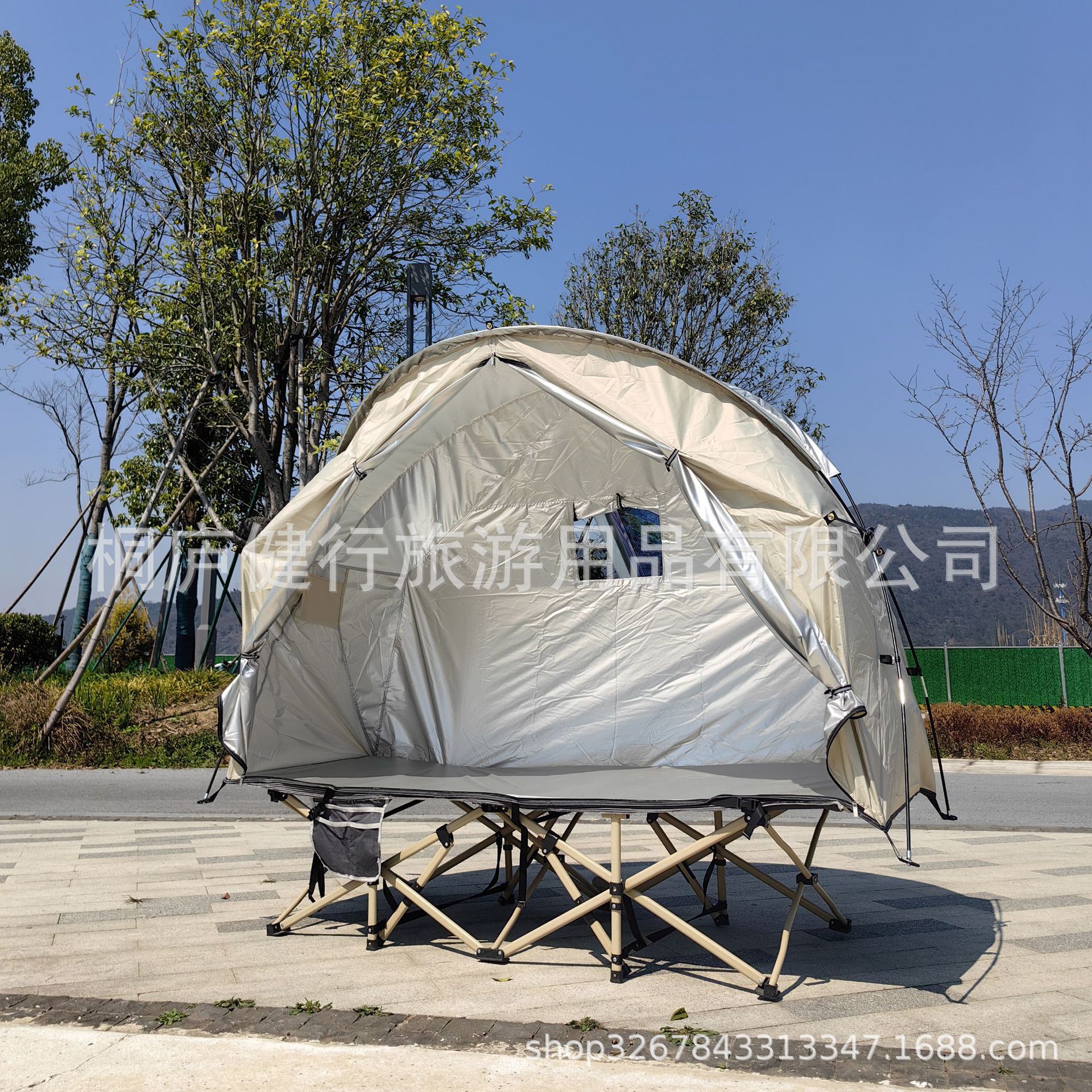 二合一离地帐篷,行军床帐篷,单兵帐篷独立单人背包露营帐篷不含床