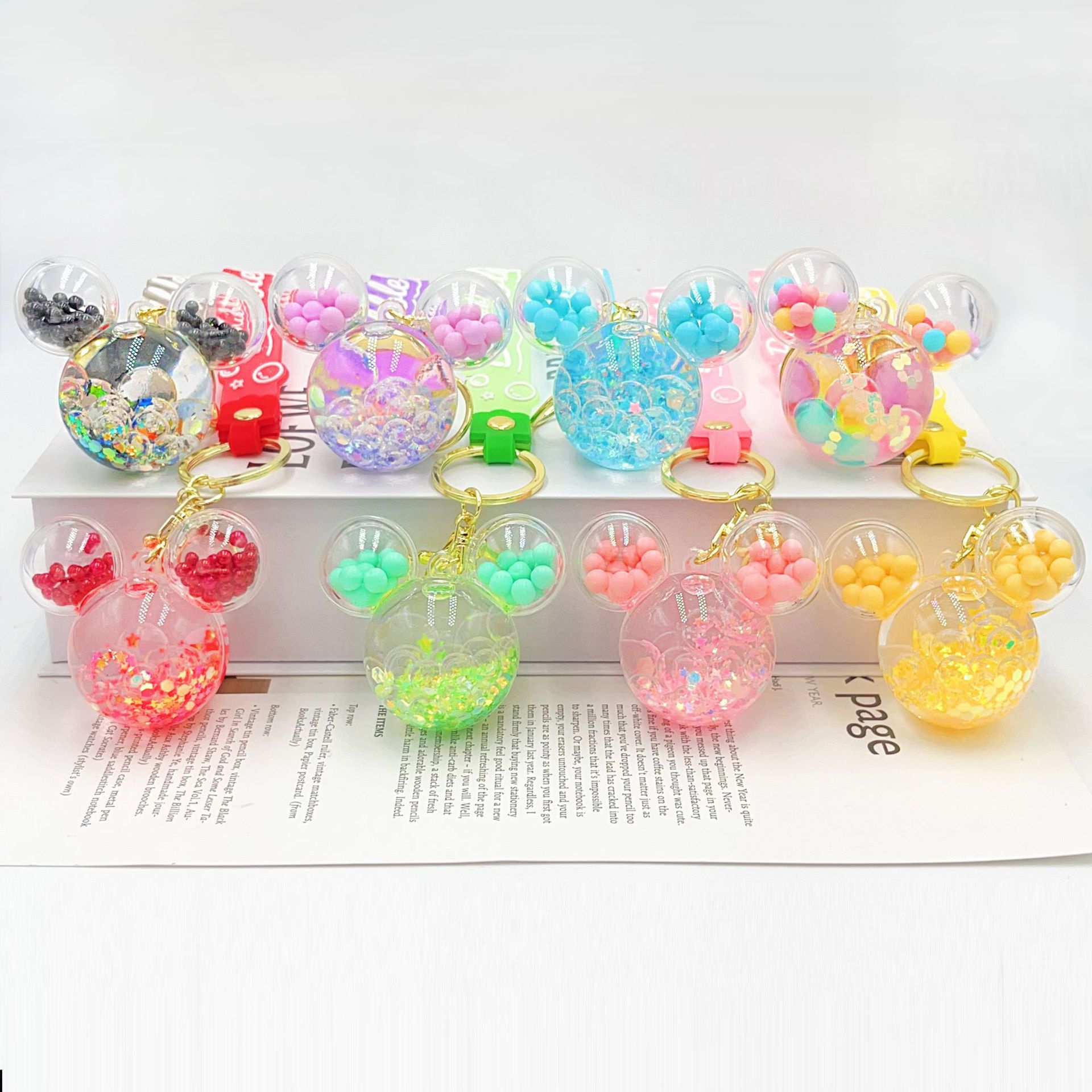 卡通入油米奇头钥匙扣创意亚克力钥匙链汽车包包挂件挂饰礼品批发