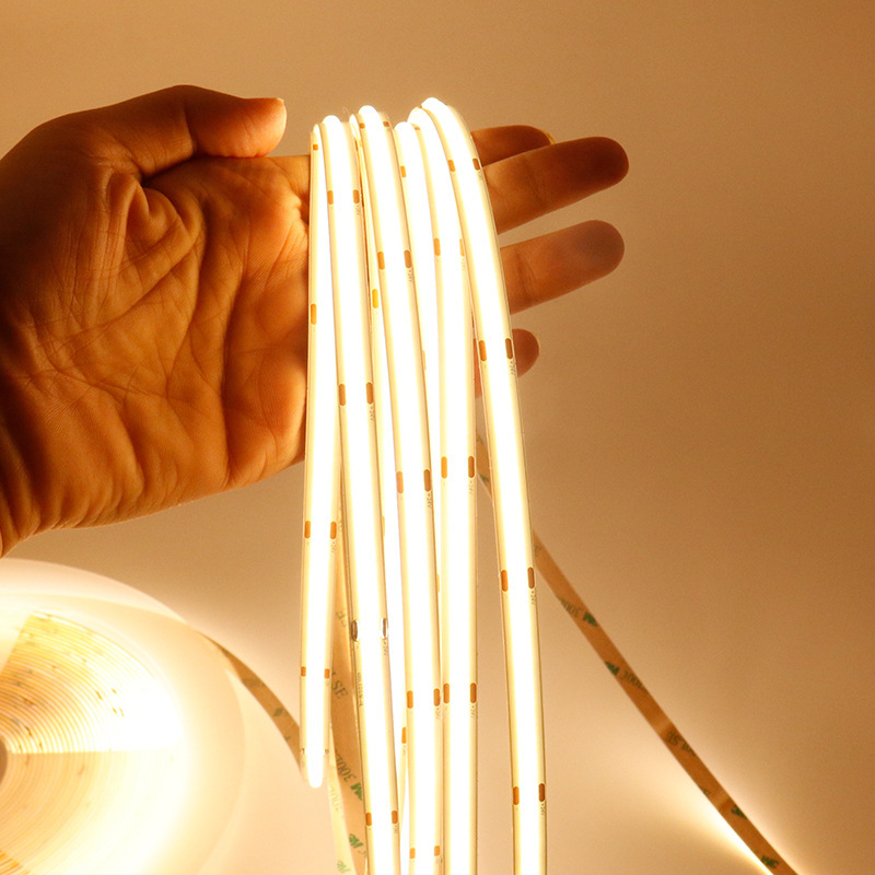 COB light strip, DC48V soft light bar, 20-meter single-head wiring, no voltage drop, LED high display self-adhesive strip light, 8-wide white light details Picture