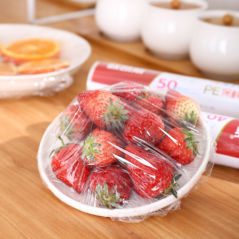 Bulk wholesale of household, hand-tear-free, supermarket food refrigeration large rolls, commercial kitchen point-break type cling film Specification image