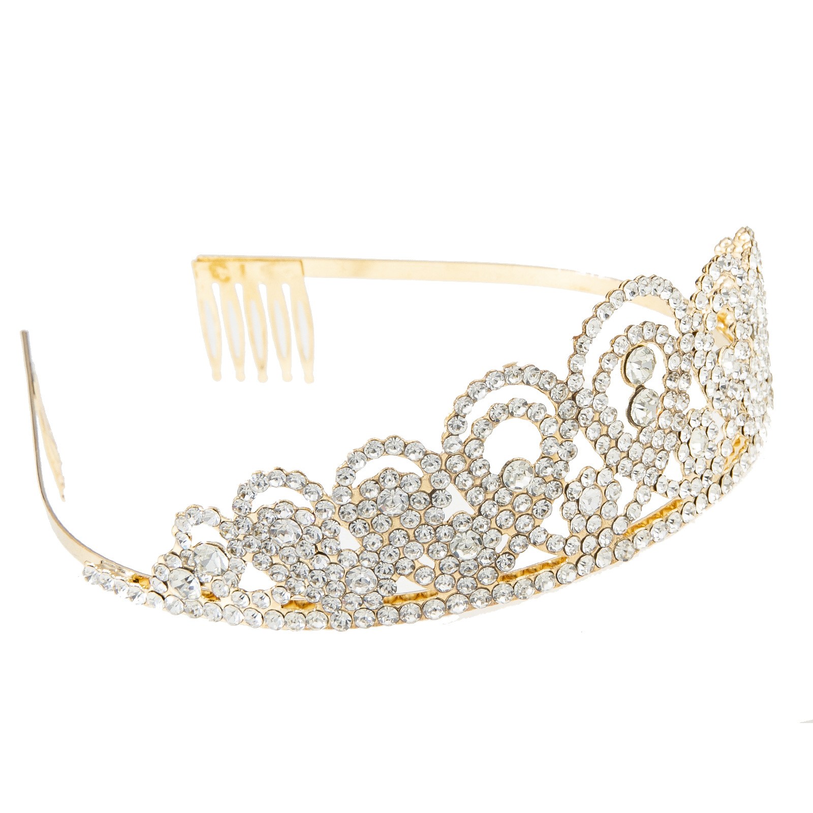 New cross-border bride rhinestone tiara headwear, European and American wedding headwear, tiara princess headwear, evening full diamond tiara hair accessory details Picture