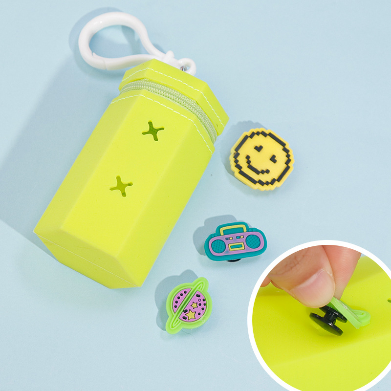Cute macaron-colored creative coin purse, small bag, hanging accessory, mini bucket bag, earphone storage case, silicone details Picture