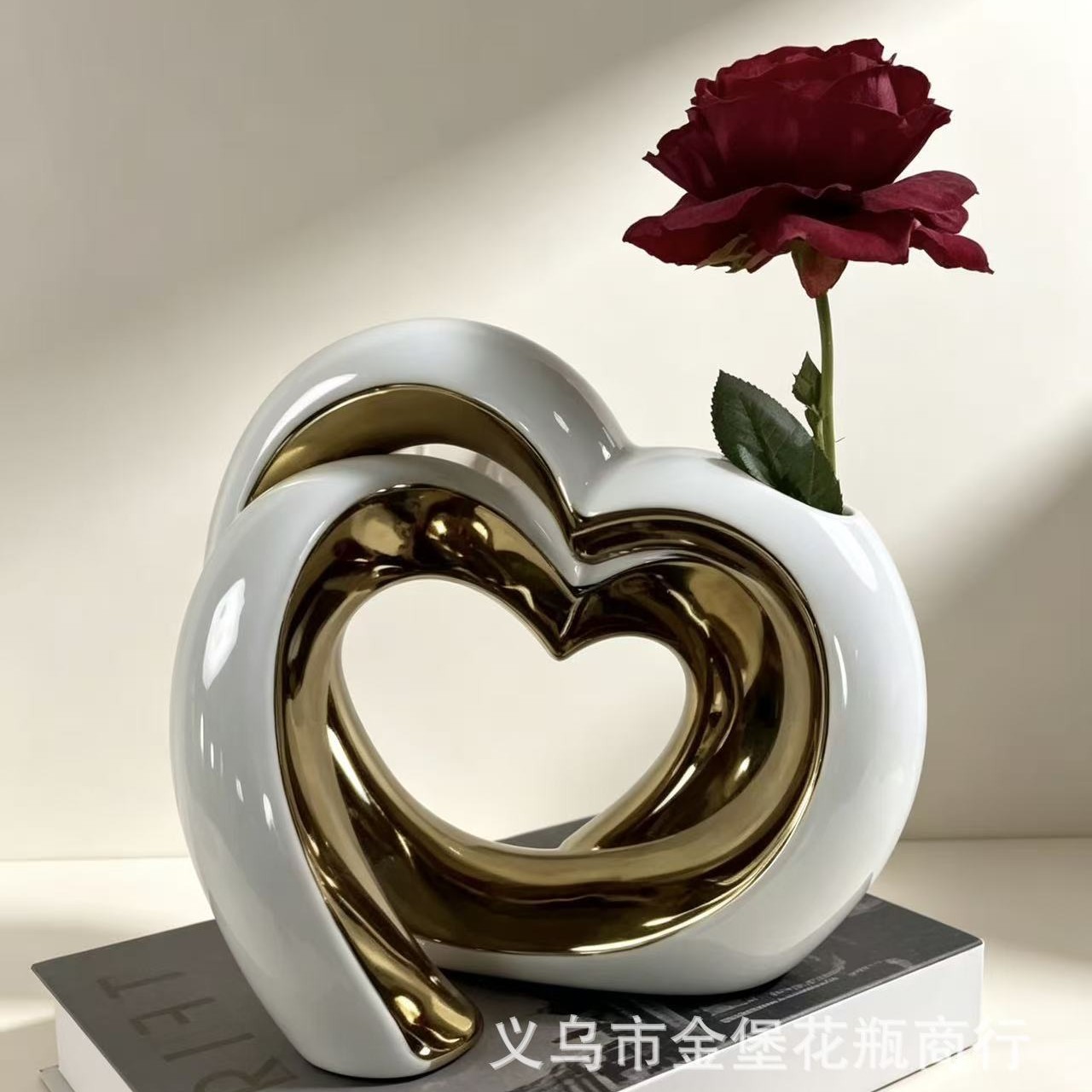 Modern electroplated ceramic flower arrangements, creative irregular-shaped flower vases, live-streaming room home decoration items supply