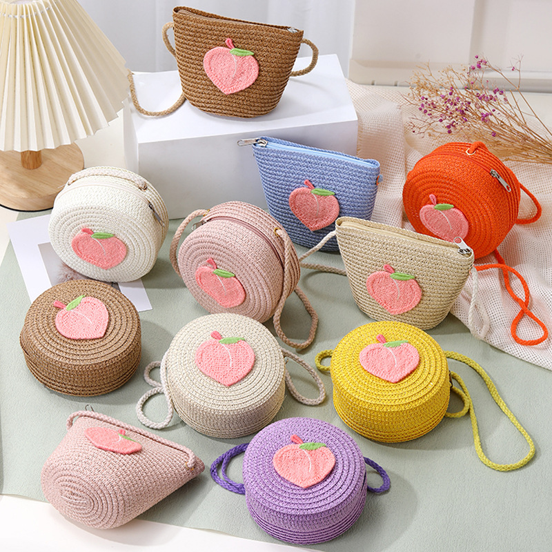 Verano niña niños mar bolso de hierba bolso tejido 2025 nuevo cute de hierba mini crossbody zero monedero details Picture