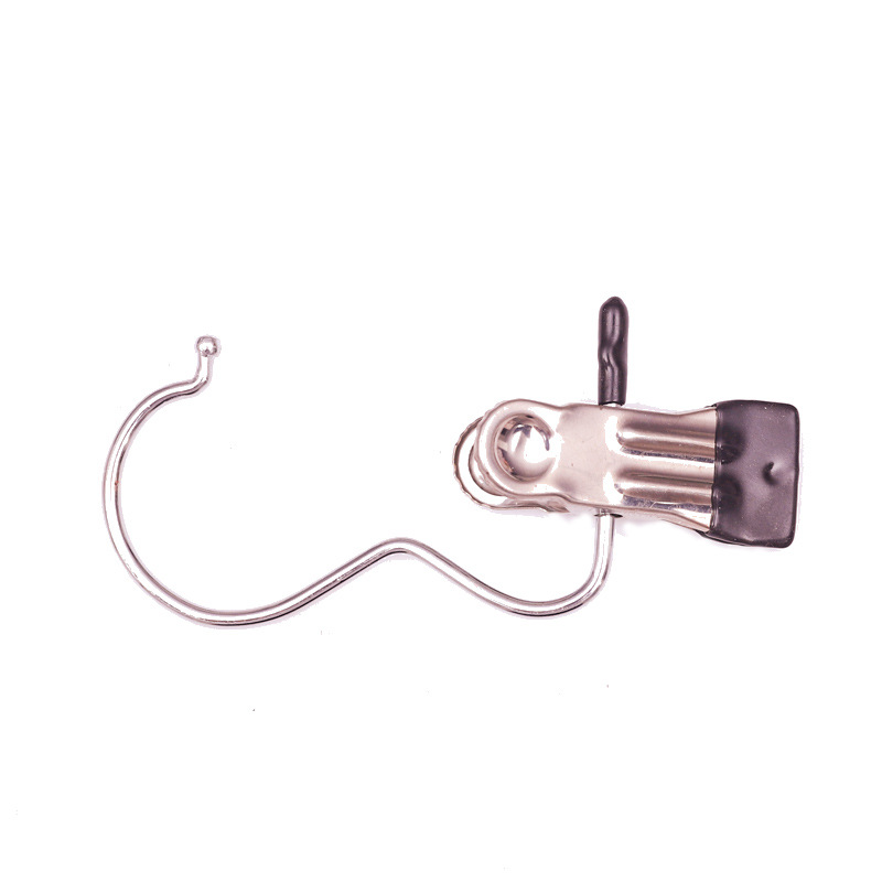 Metal three-letter hook chrome-plated clip, shopping mall and supermarket display clothes hook, metal clothes drying stable clip, hat clip Item Picture