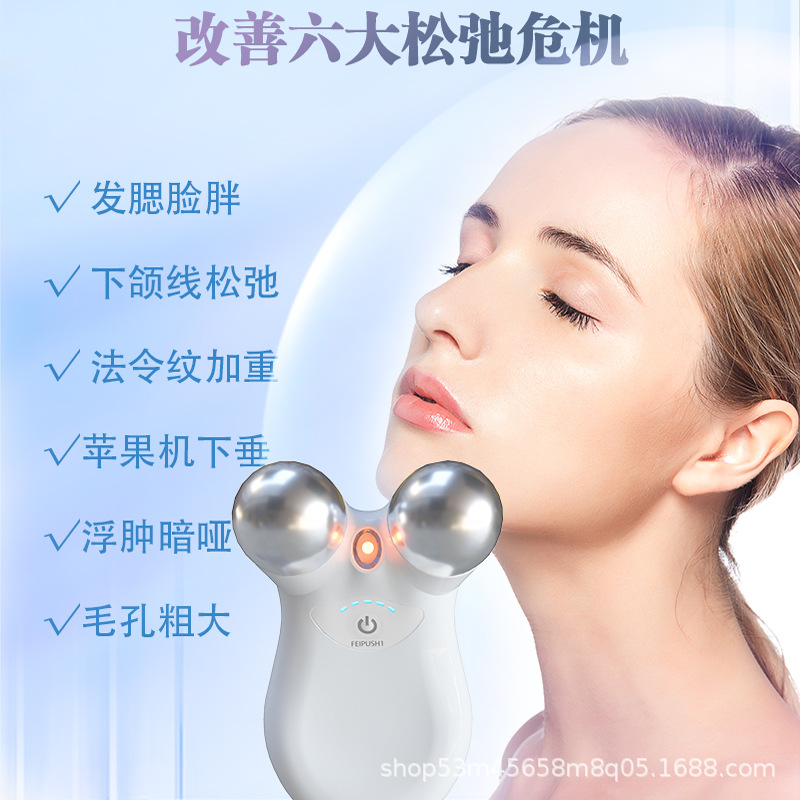 Cross-border upgraded dual-roller massage device portable microcurrent meter details Picture