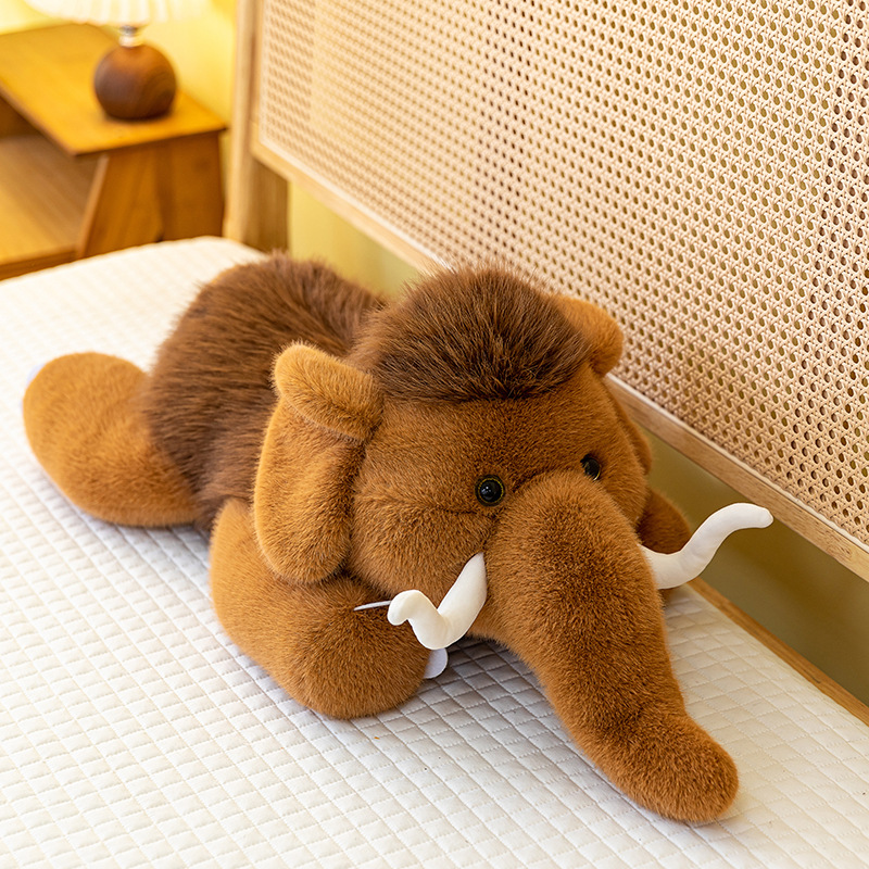Wholesale cartoon mammoth plush toy figurines, mammoth dolls, children's birthday gifts, children's sleeping pillows