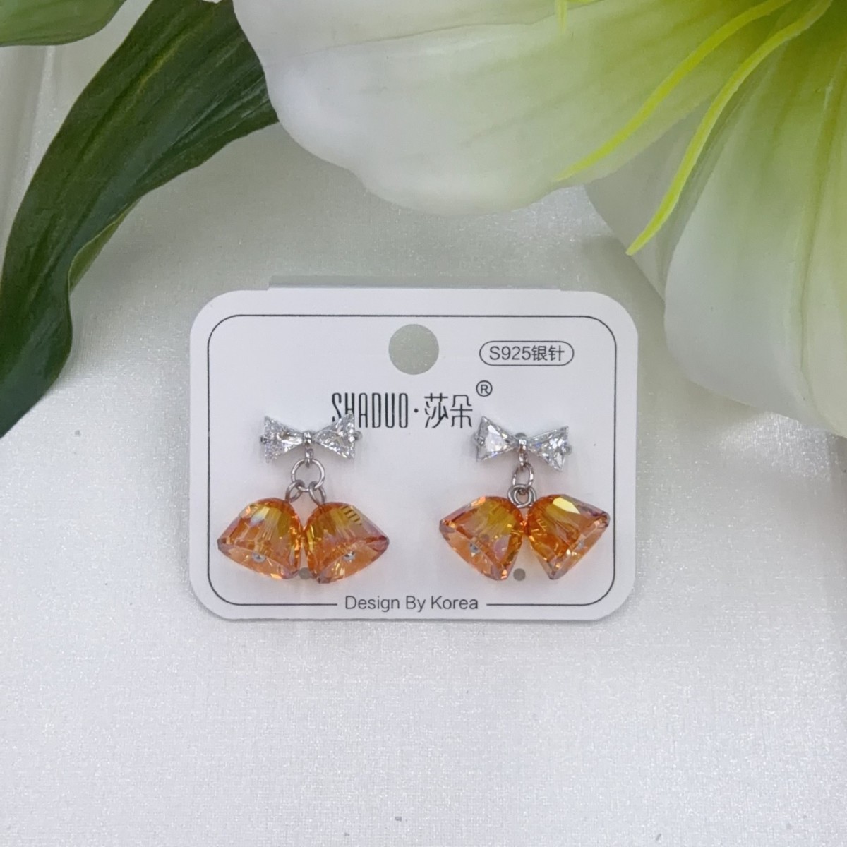 东大门新款耳饰时尚耳环爆闪奥地利水晶风铃气质精致耳钉百搭小巧耳坠S925银耳钩