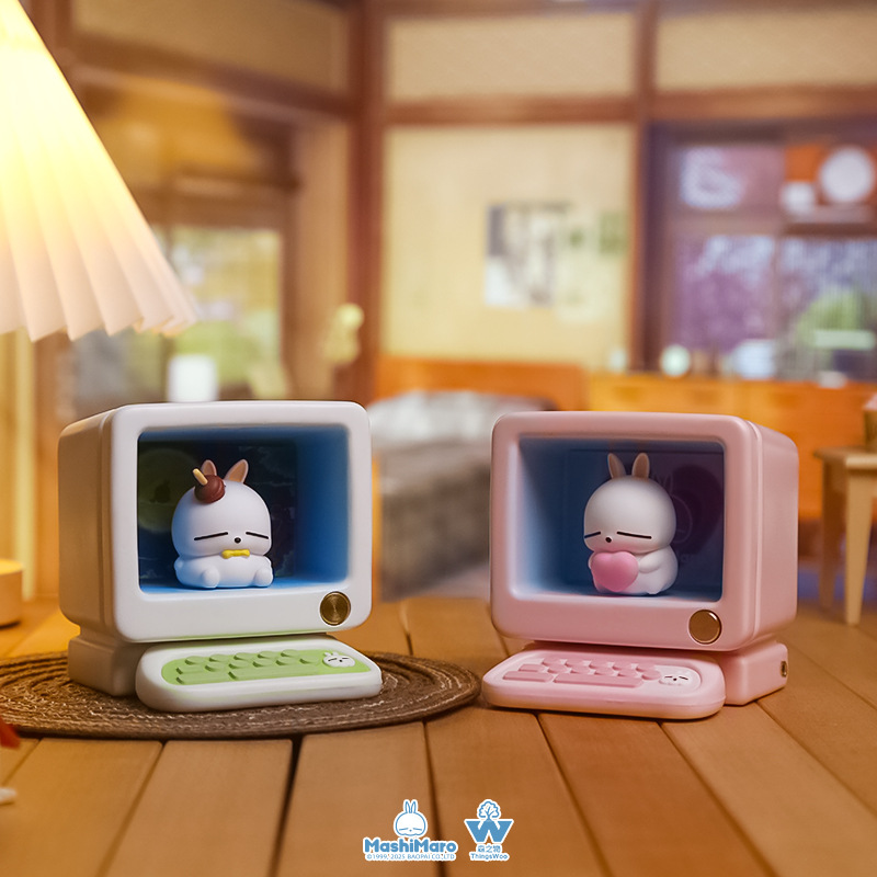 hellokitty Hatsune Miku pendant material package, featuring cute cartoon rabbits and retro computer-shaped ornaments