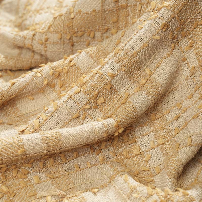 Mokashi autumn and winter tweed checkered coffee-colored fabric fashionable women's coats, jackets, casual wear, accessories and bags Item Picture