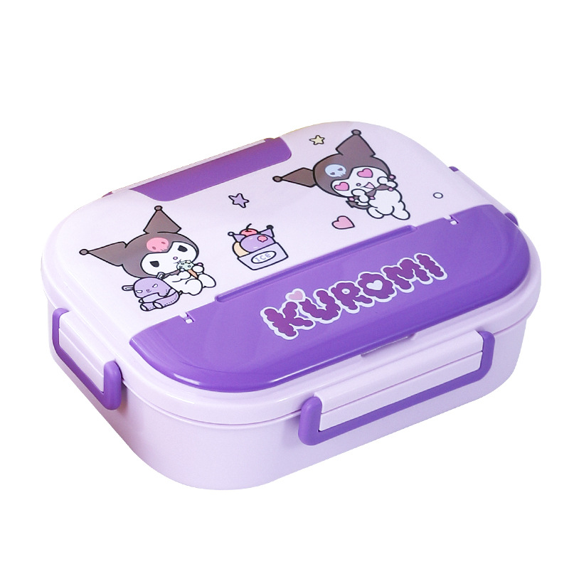304 stainless steel lunch box with bowls, four or five compartments, large capacity, cartoon cute insulated lunch box, Kulomi bento box Item Picture