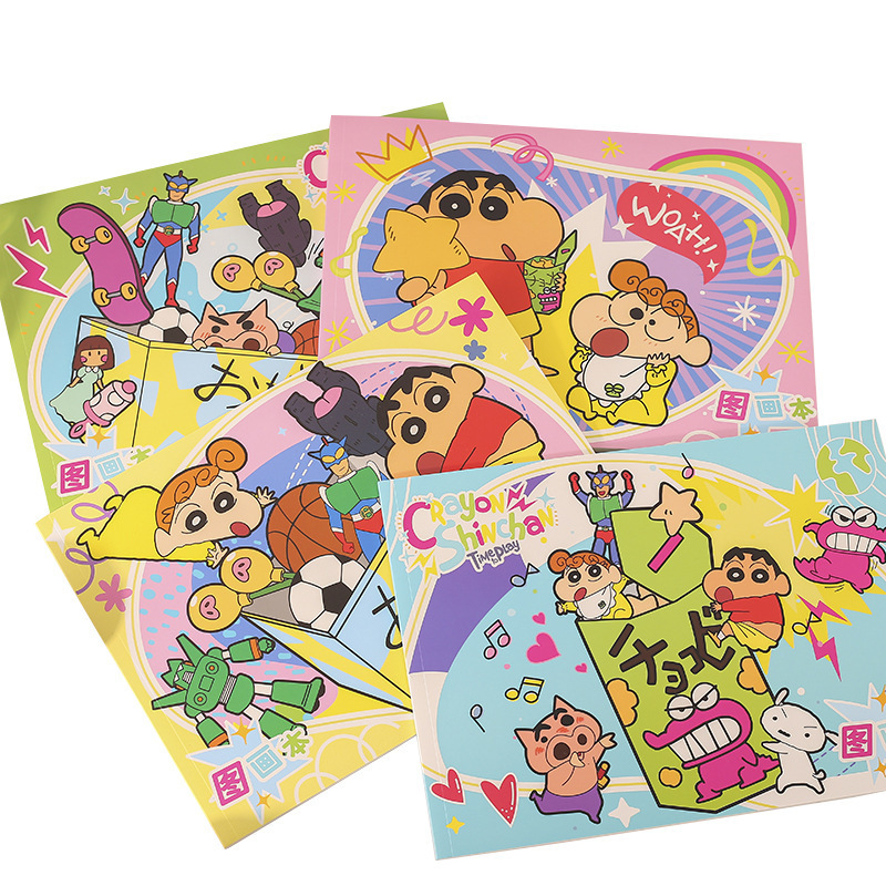 Crayon Shin-chan picture book A4, Japanese-style cute cartoon, official Crayon Shin-chan picture book, student drawing book Item Picture