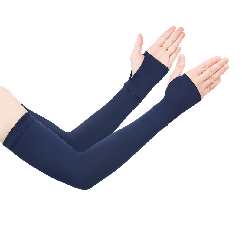 夏季防晒袖套户外旅游锦纶冰丝袖套跨境骑行运动遮阳护臂手套长款