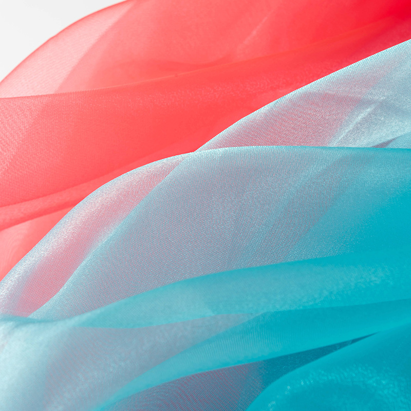 现货三根纱闪光欧根纱硬纱舞台布料服装面料纯色透明纱婚庆装饰产品图