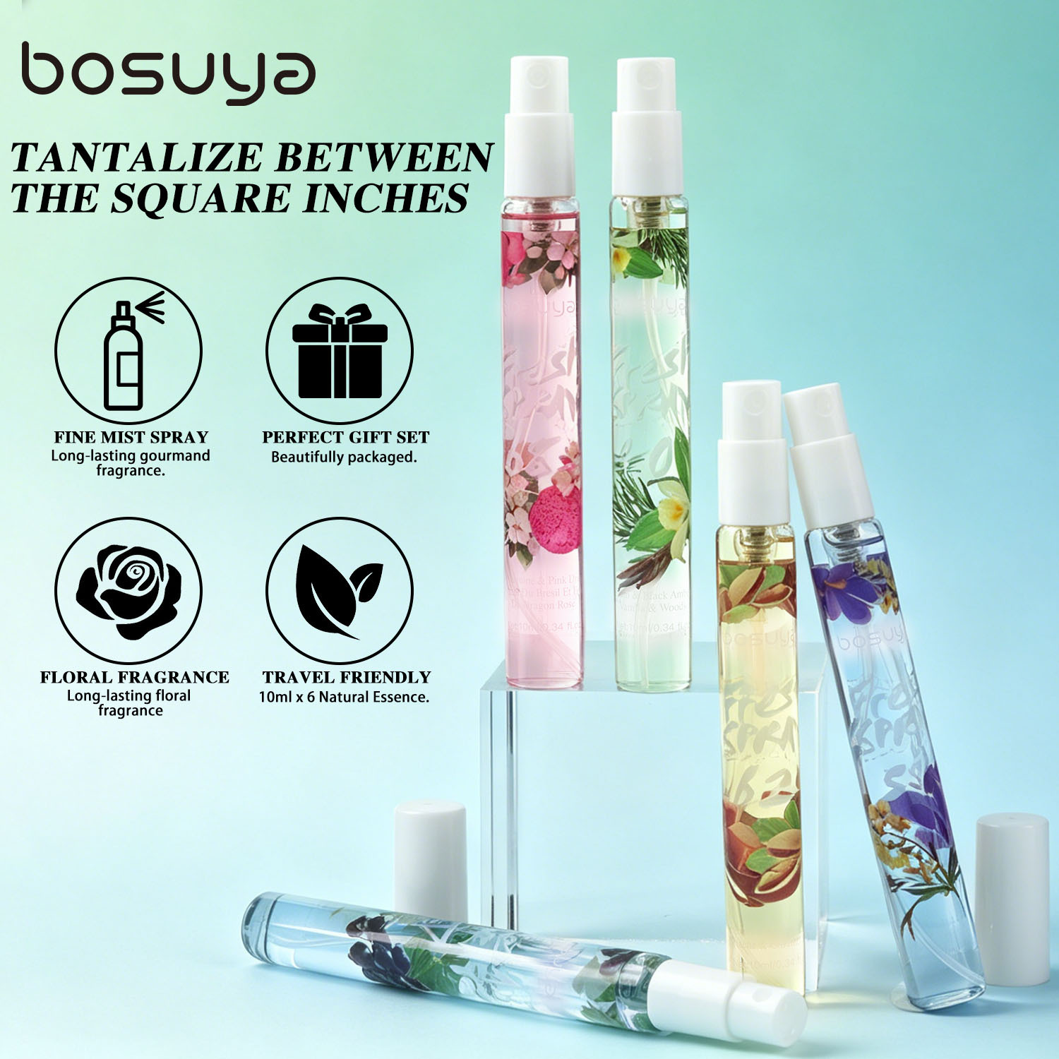 【OEM Factory Processing and Customization 】 5-bottle set of Digital perfume, Fresh alcohol-free Brazilian beach Fragrance Spray