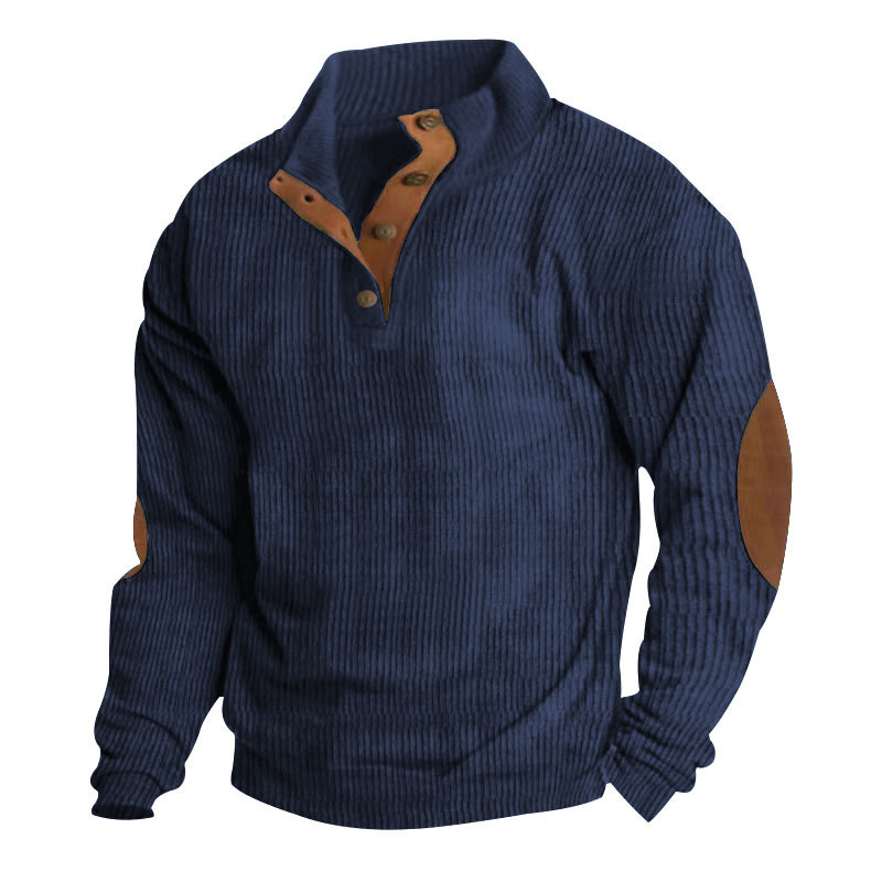 New cross-border men's outdoor jackets for autumn and winter, Amazon corduroy casual stand-up collar long-sleeved sweatshirts in stock Specification drawing