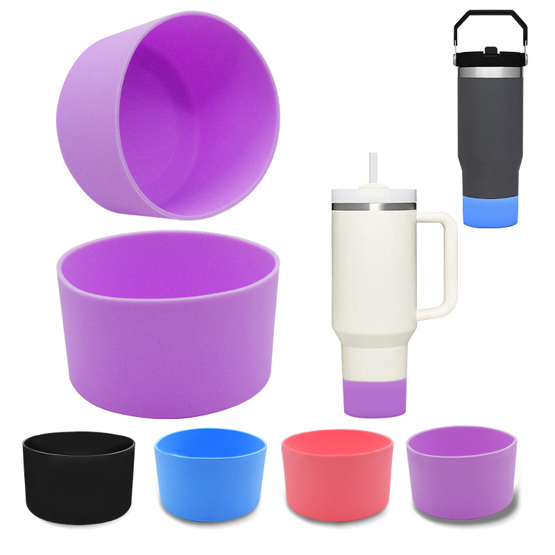 Silicone insulated cup covers 7-7.5cm, anti-slip and high-temperature resistant, Stanley water cup protective covers in stock