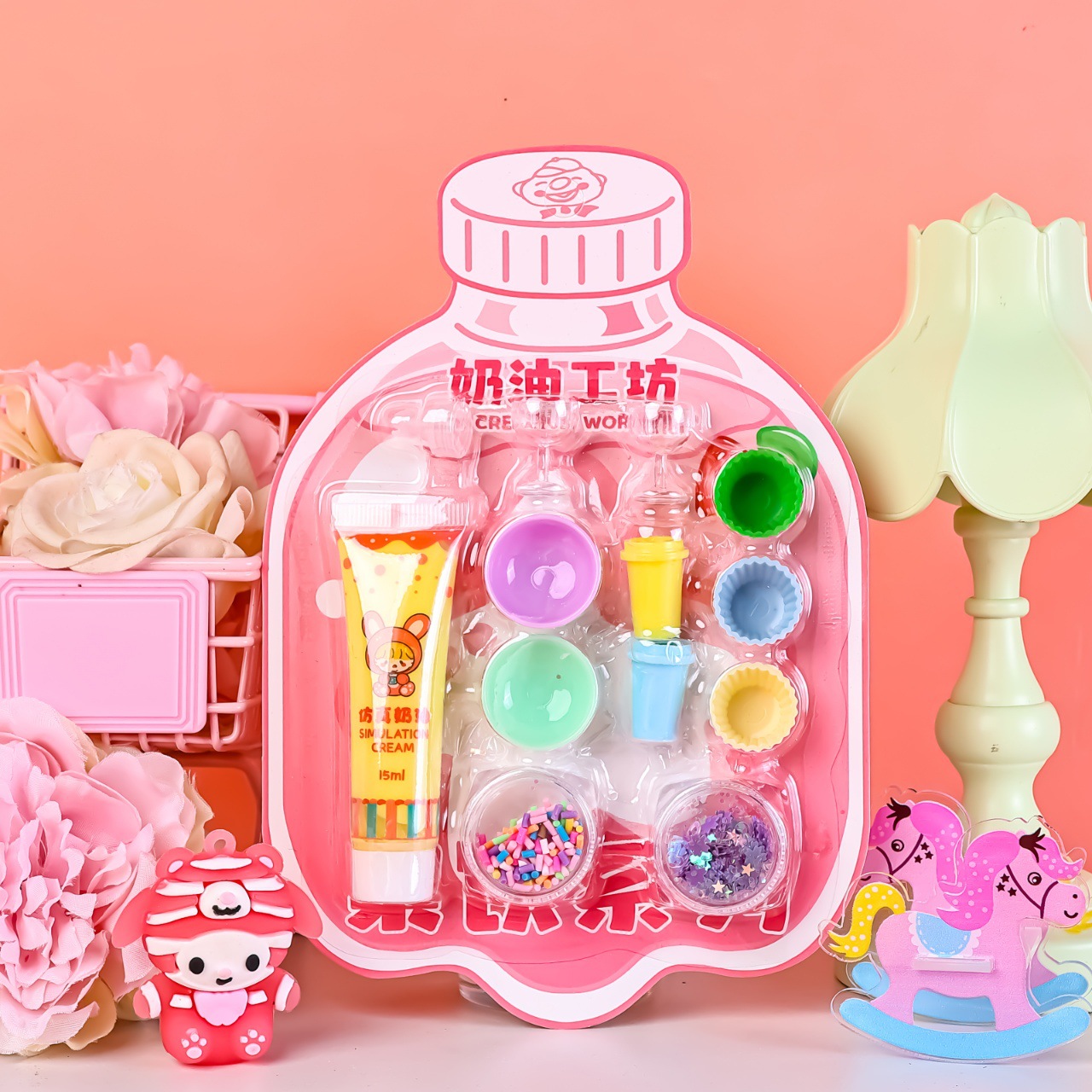 儿童奶油胶套装diy自制材料包手工发夹配件套装制作吸塑套装礼品 Application Scenario