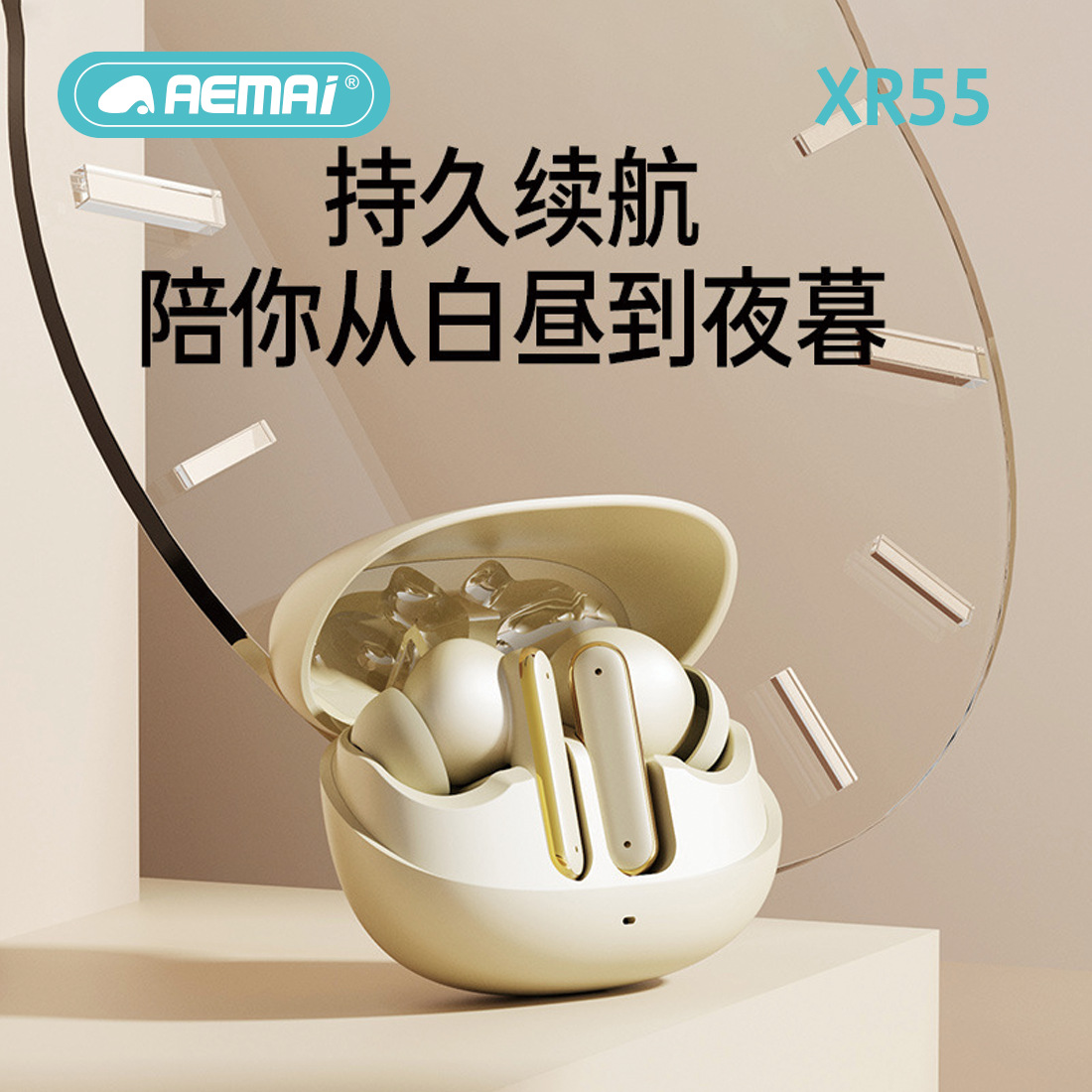 Cross-border aemai ultra-long battery wireless Bluetooth in-ear headphones - Universal Bluetooth headphones for calls, sports and noise reduction details Picture