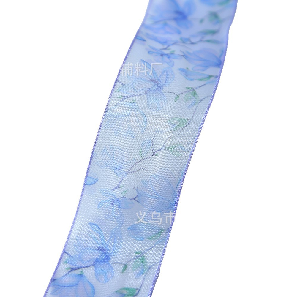 Primavera verano 4cm flor hilado cinta hecho a mano DIY accesorios de pelo tocados cinta de seda accesorios de ropa flores embalaje cinta al por mayor Item Picture