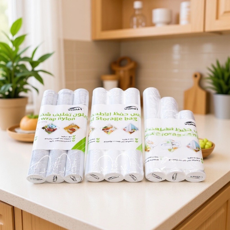 家用厨房保鲜三合一保鲜袋背心袋PE膜厨房蔬菜水果收纳批发团购