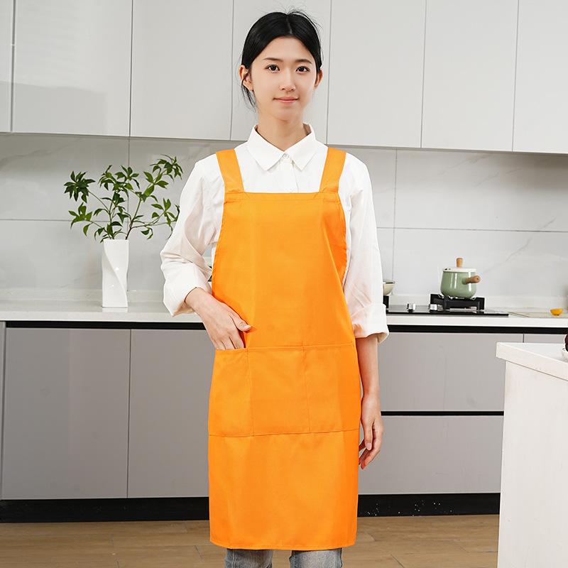 New apron kitchen waterproof and oil-proof adult men's and women's work clothes custom logo printed advertisement, summer breathable Application Scenario