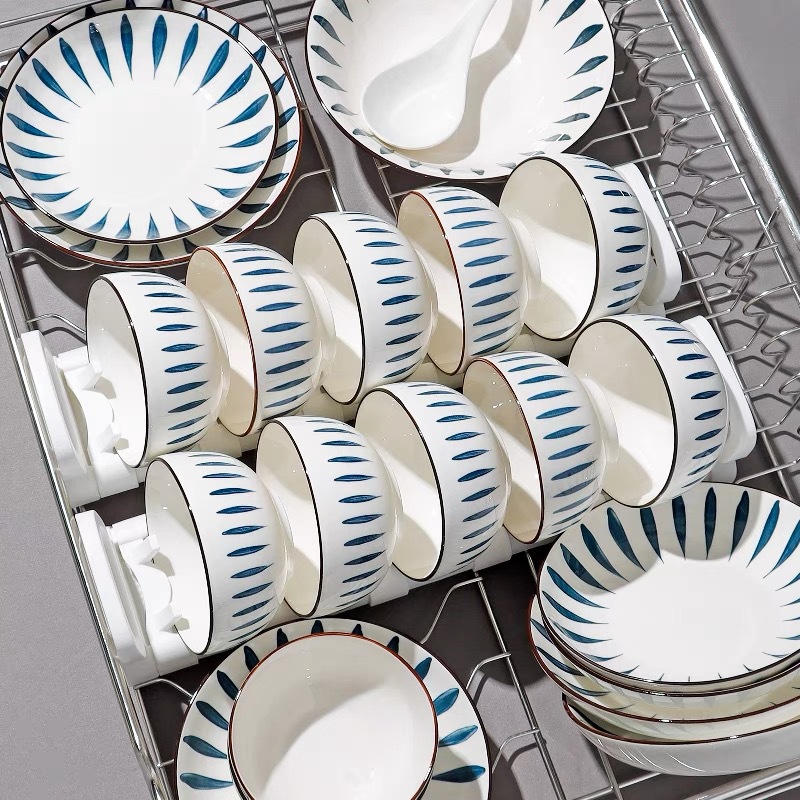 景德镇陶瓷碗家用碗盘汤碗陶瓷餐具套装高颜值饭碗盘组合简约送礼