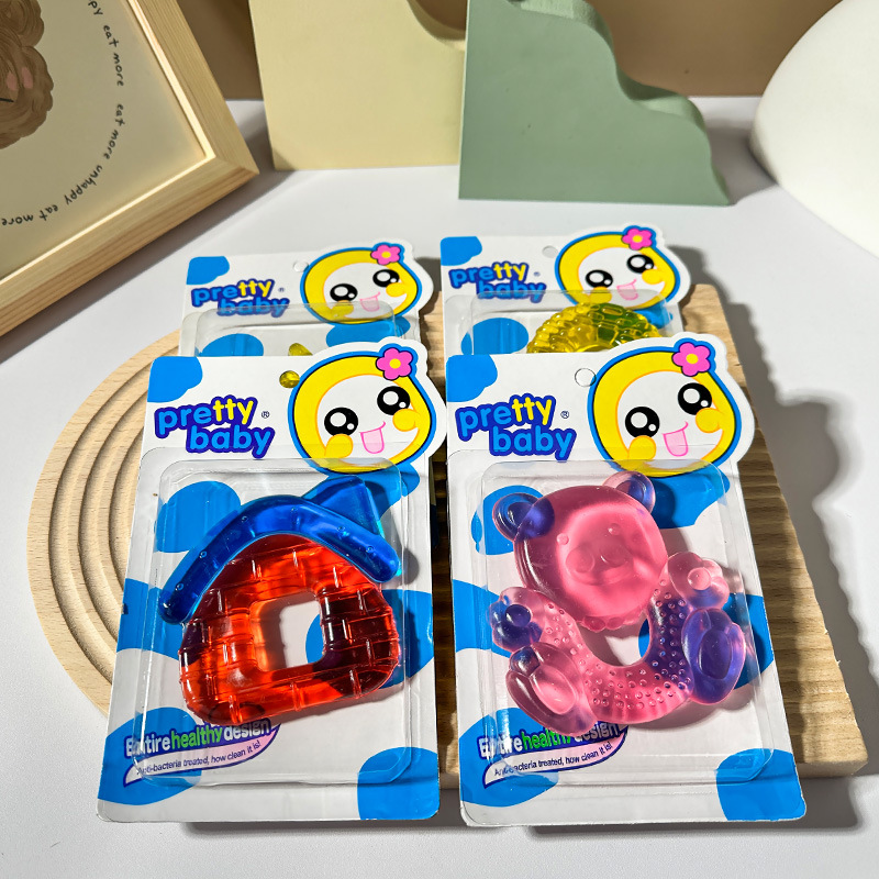 Baby silicone water-filled teething ring, fruit-shaped teething stick, hand-cranked bell, baby teething ring set Application Scenario