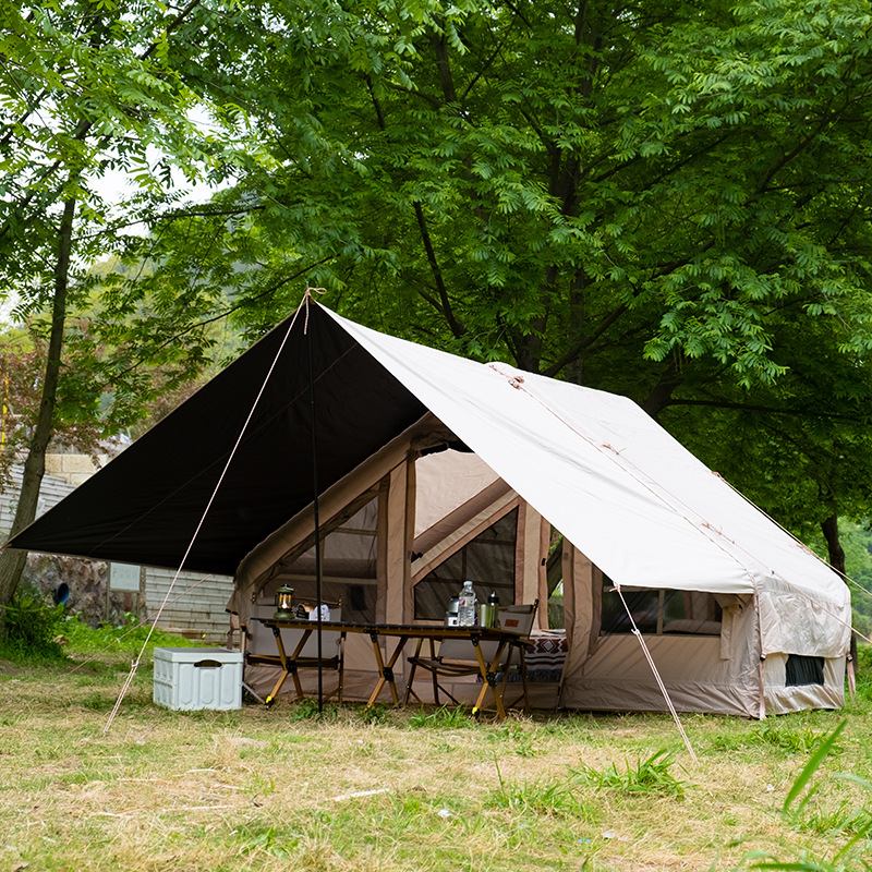 户外露营便携多人免搭防水帐篷 速开轻奢旅行带天幕加大充气帐篷