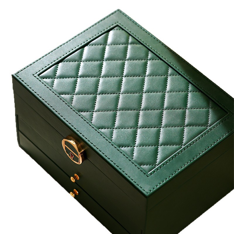 Jewelry box, combination lock, multi-layer jewelry storage box, gold jewelry, wedding gifts, large-capacity dust-proof storage function Item Picture