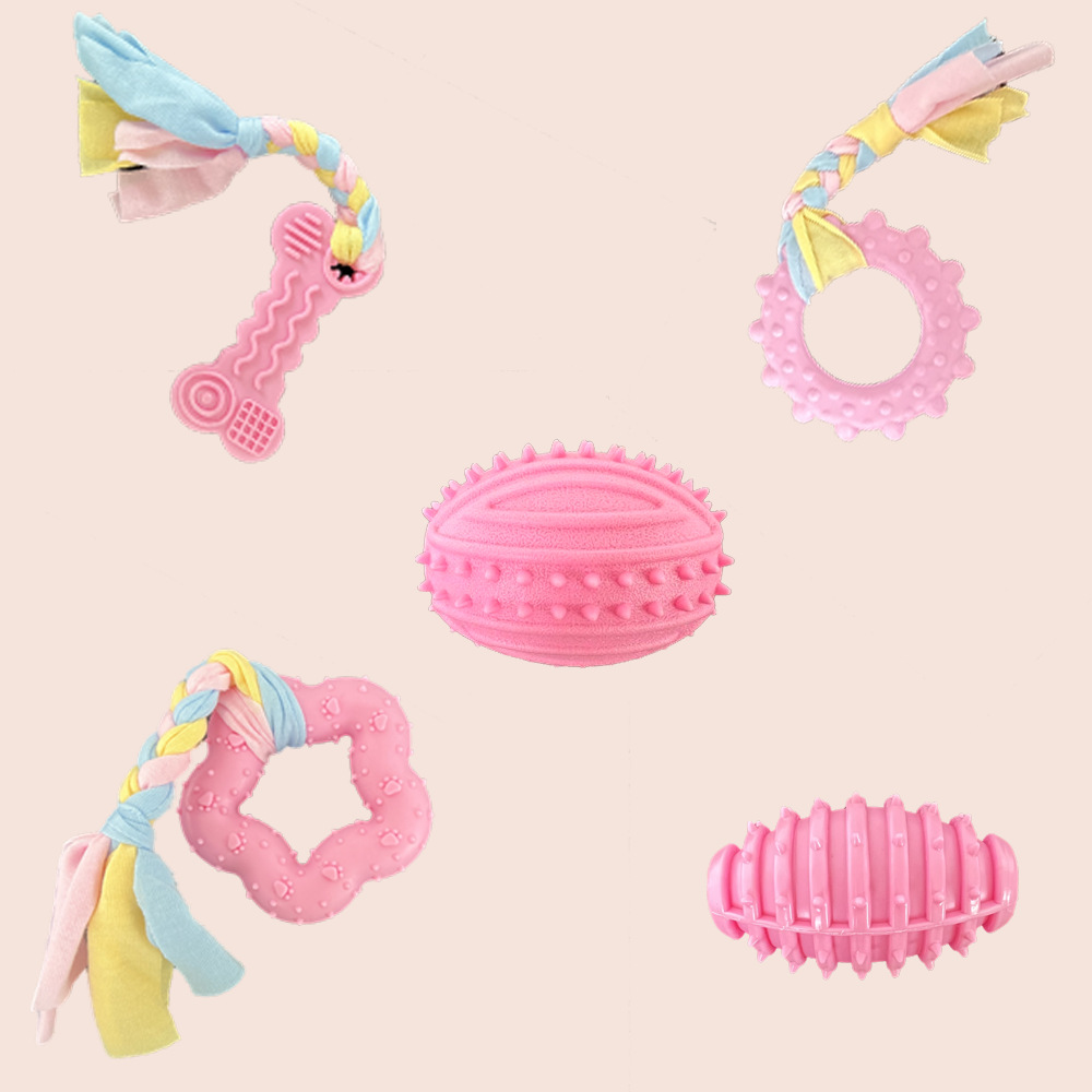 Amazon Dog Toy TPR set Training Teeth Cleaning Fun Interactive Cross-border Factory wholesale Puppy teeth Grinding style Application Scenario