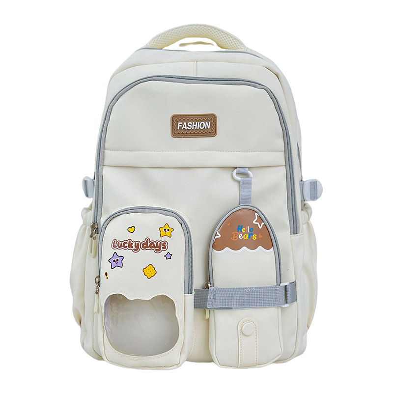 The new Korean-style large-capacity backpack is fashionable and trendy. The schoolbag is versatile and stylish. The student backpack has a high level of appearance Item Picture