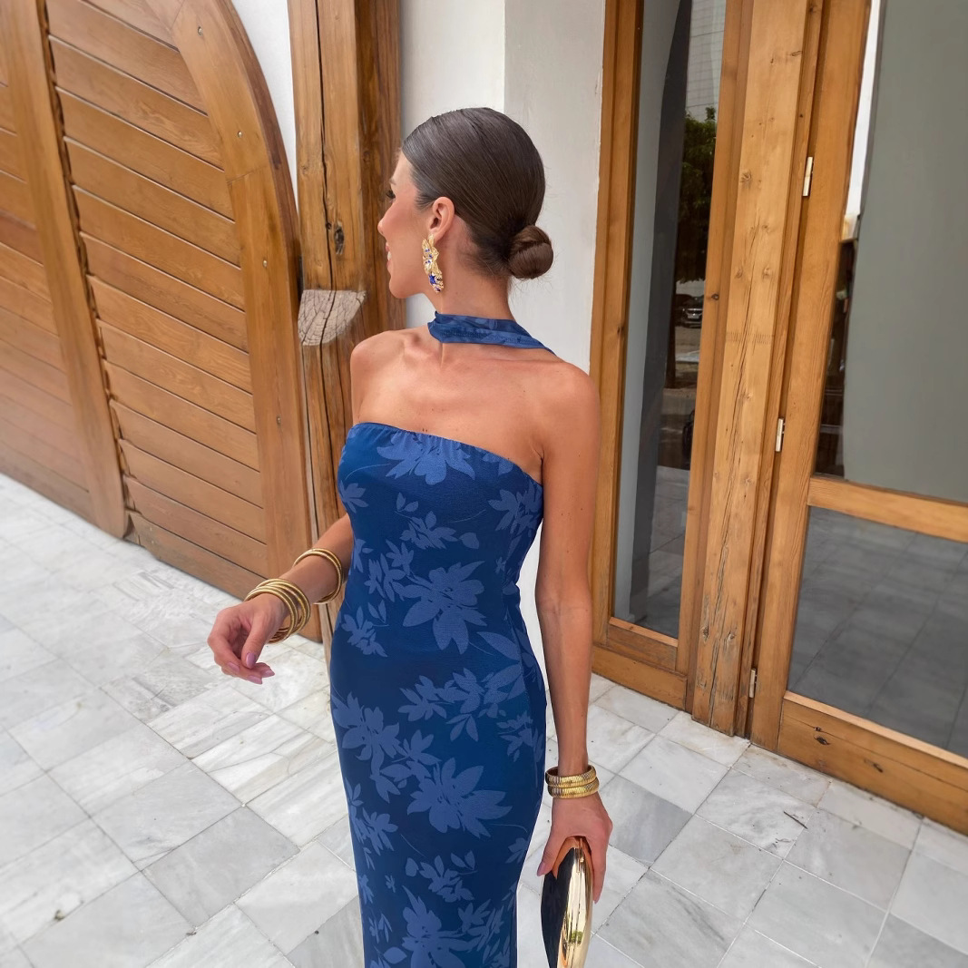 In 2025, this is a popular long export dress in Europe and America. It is a sleeveless, backless, figure-hugging, casual and sexy dress Item Picture
