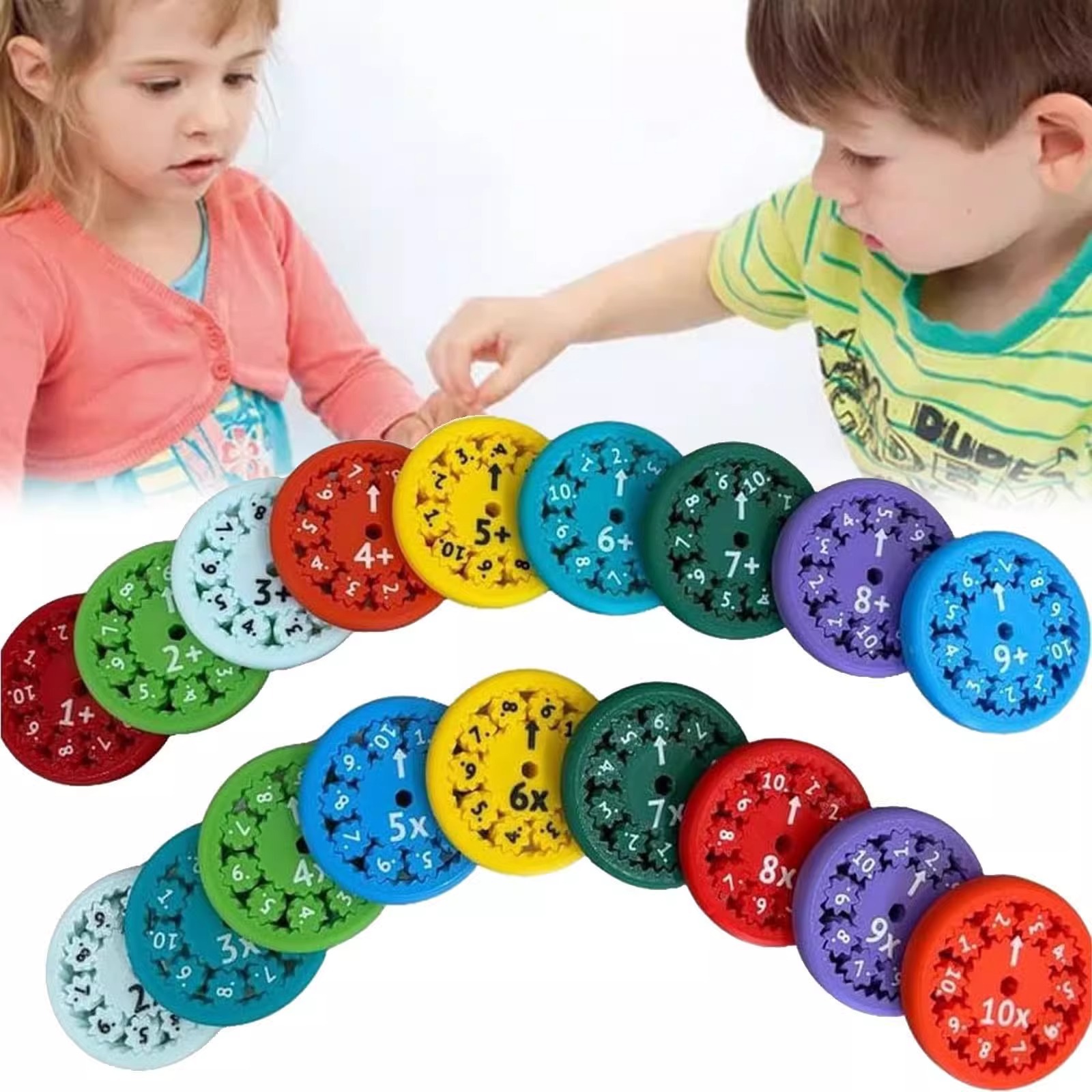Digital gyroscope, rotating fingertip gyroscope, math arithmetic, stress-relieving intelligence, finger dust toy, gear rotation, addition, subtraction, multiplication, division Specification image