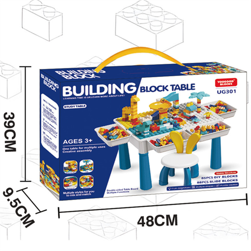 The new multi-functional building block table with large particles is compatible with Lego kindergarten assembly children's early education and intelligence activity gifts details Picture