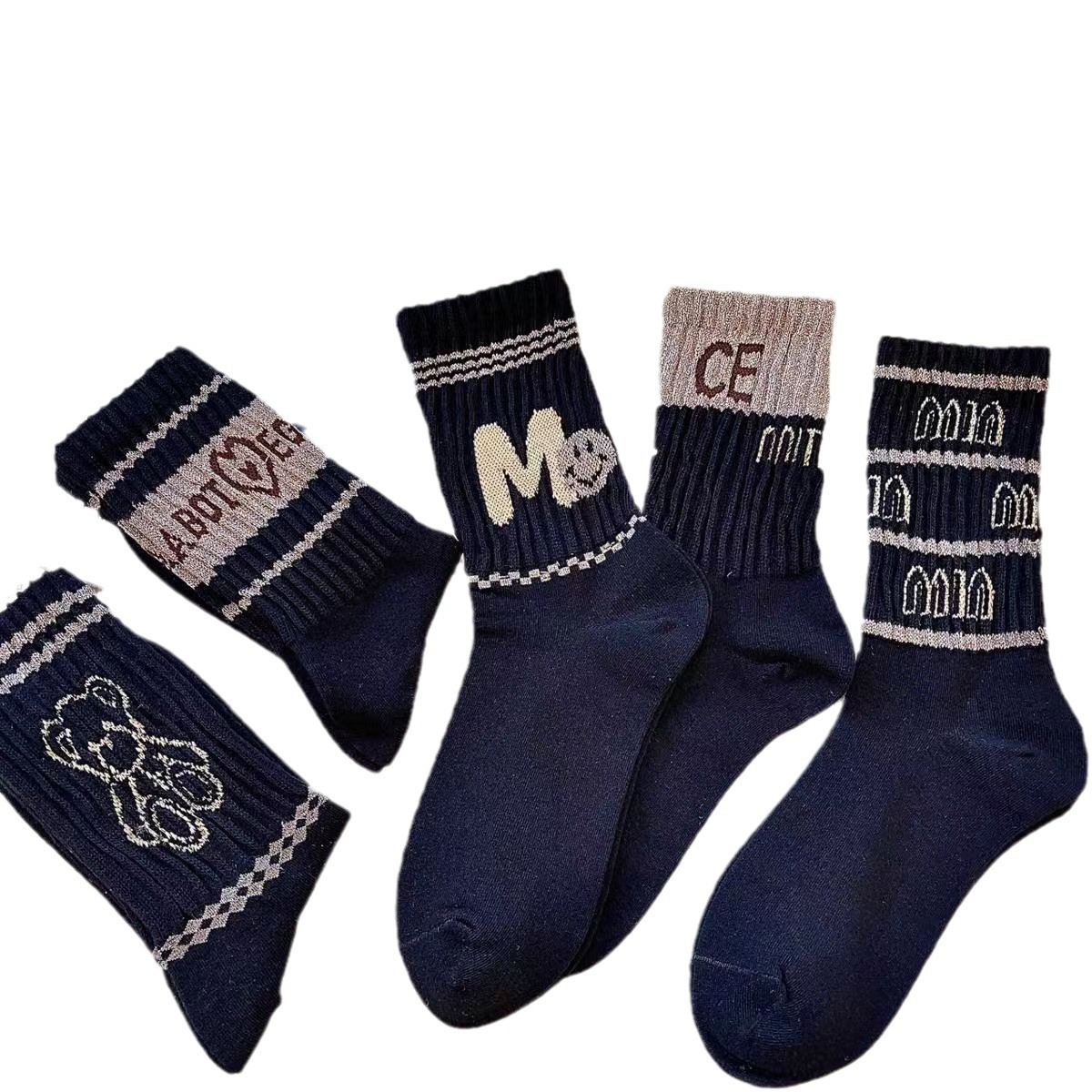 袜子/袜子男女长款潮流/袜子男士长款休闲/秋冬袜子/袜子女士秋冬潮流白底实物图